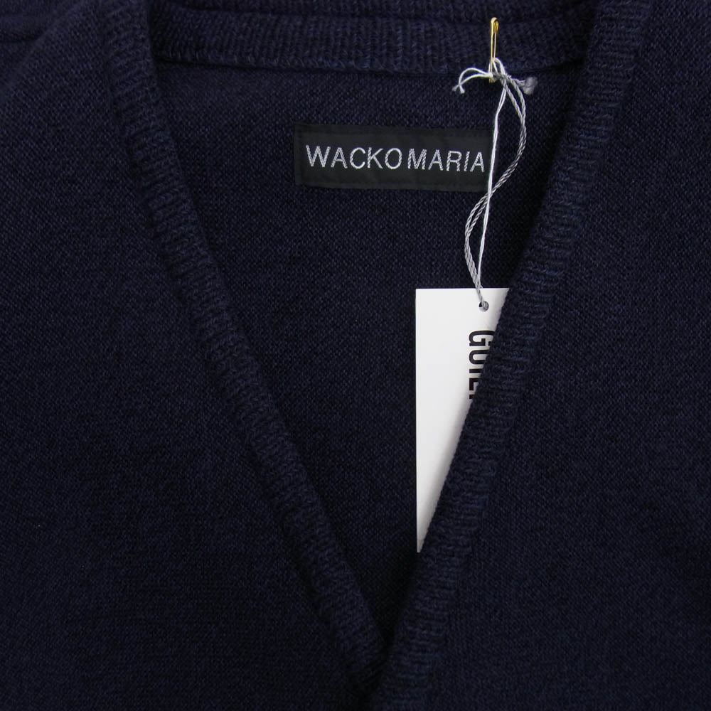 WACKO MARIA ワコマリア 25SS-WMK-KN02 CLASSIC KNIT CARDIGAN クラシック ニット カーディガン ネイビー系 L【極上美品】【中古】