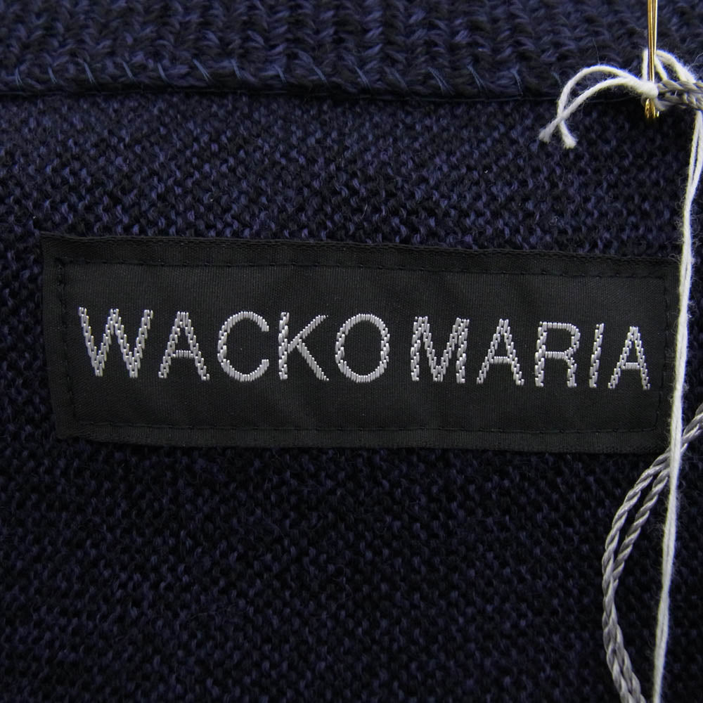 WACKO MARIA ワコマリア 25SS-WMK-KN02 CLASSIC KNIT CARDIGAN クラシック ニット カーディガン ネイビー系 L【極上美品】【中古】