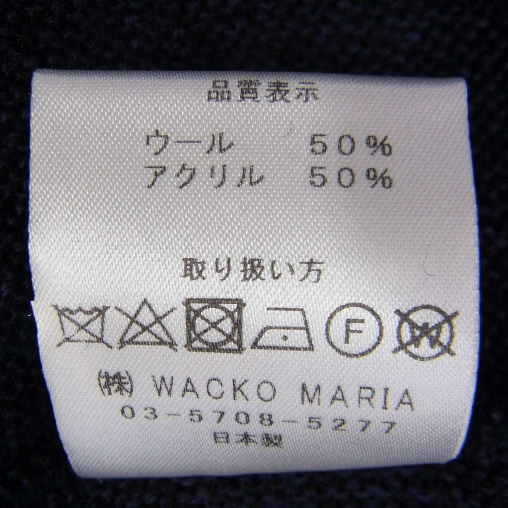 WACKO MARIA ワコマリア 25SS-WMK-KN02 CLASSIC KNIT CARDIGAN クラシック ニット カーディガン ネイビー系 L【極上美品】【中古】