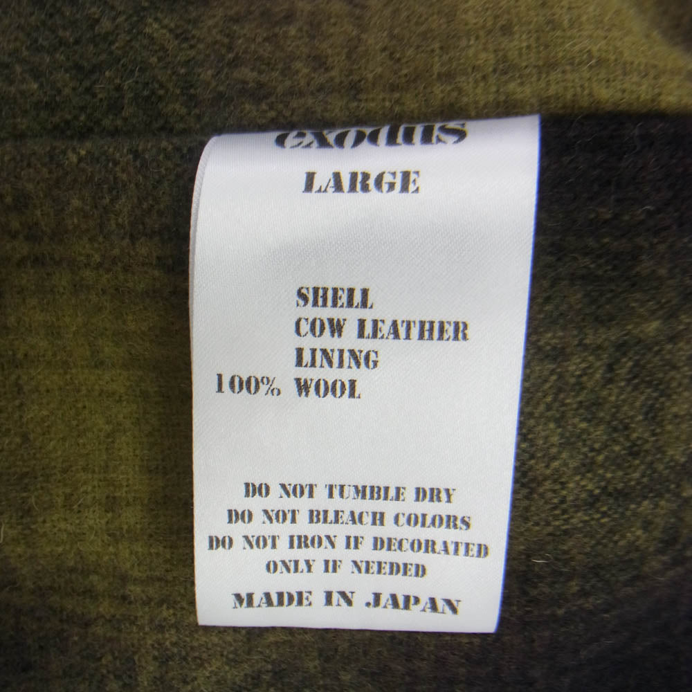 エクソダス 23FW-JKT-01 leather sports jacket レザー スポーツ ジャケット ブラック系 L【極上美品】【中古】