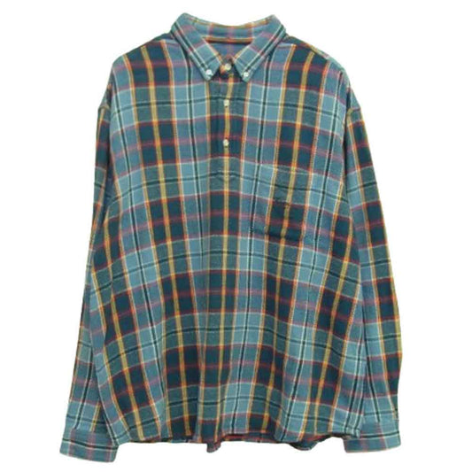 Supreme シュプリーム 23SS Pullover Plaid Flannel Shirt プルオーバー プレイド フランネル シャツ ライトブルー系 L【美品】【中古】