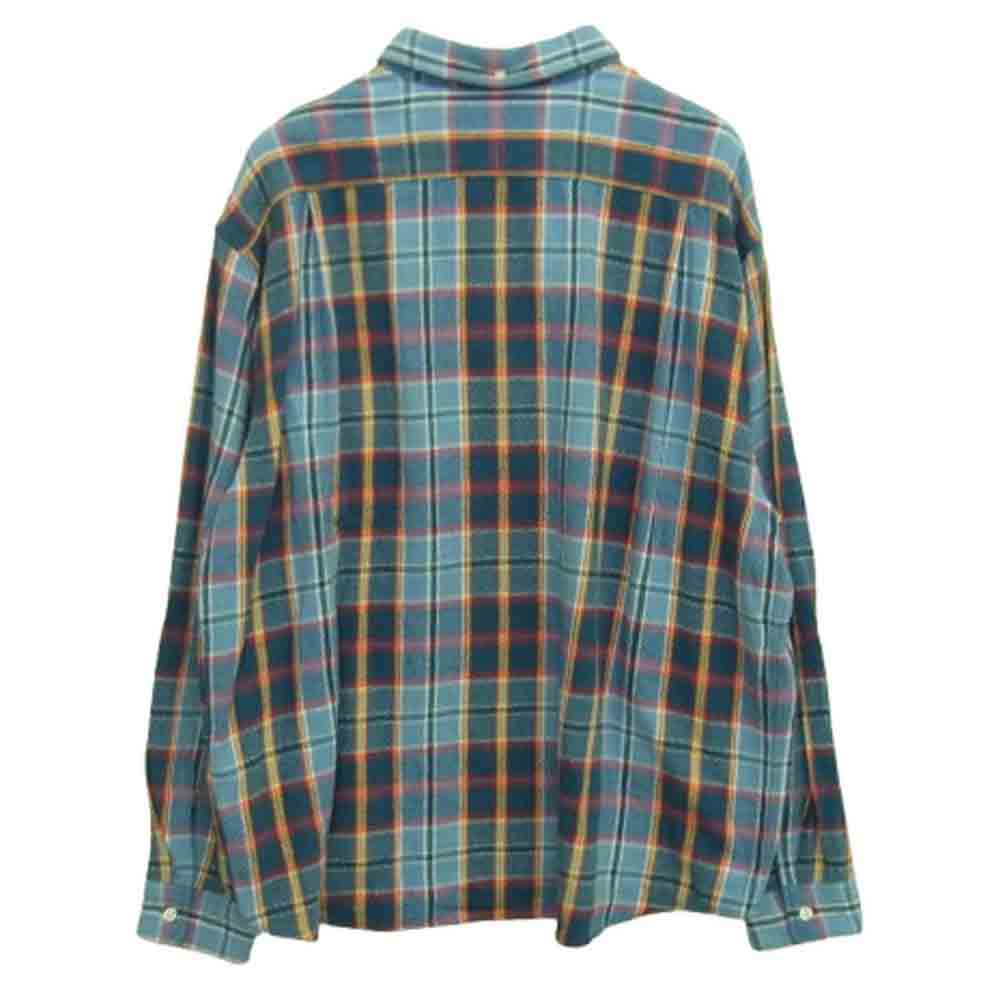 Supreme シュプリーム 23SS Pullover Plaid Flannel Shirt プルオーバー プレイド フランネル シャツ ライトブルー系 L【美品】【中古】