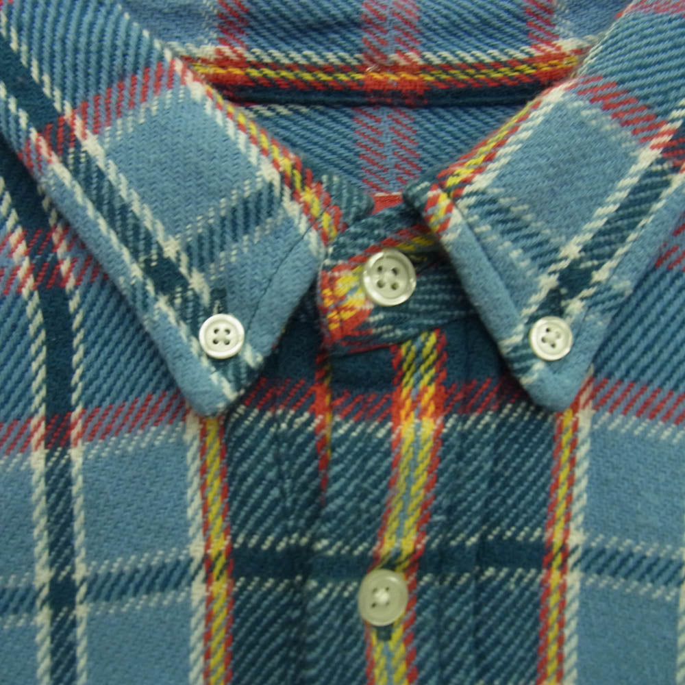 Supreme シュプリーム 23SS Pullover Plaid Flannel Shirt プルオーバー プレイド フランネル シャツ ライトブルー系 L【美品】【中古】