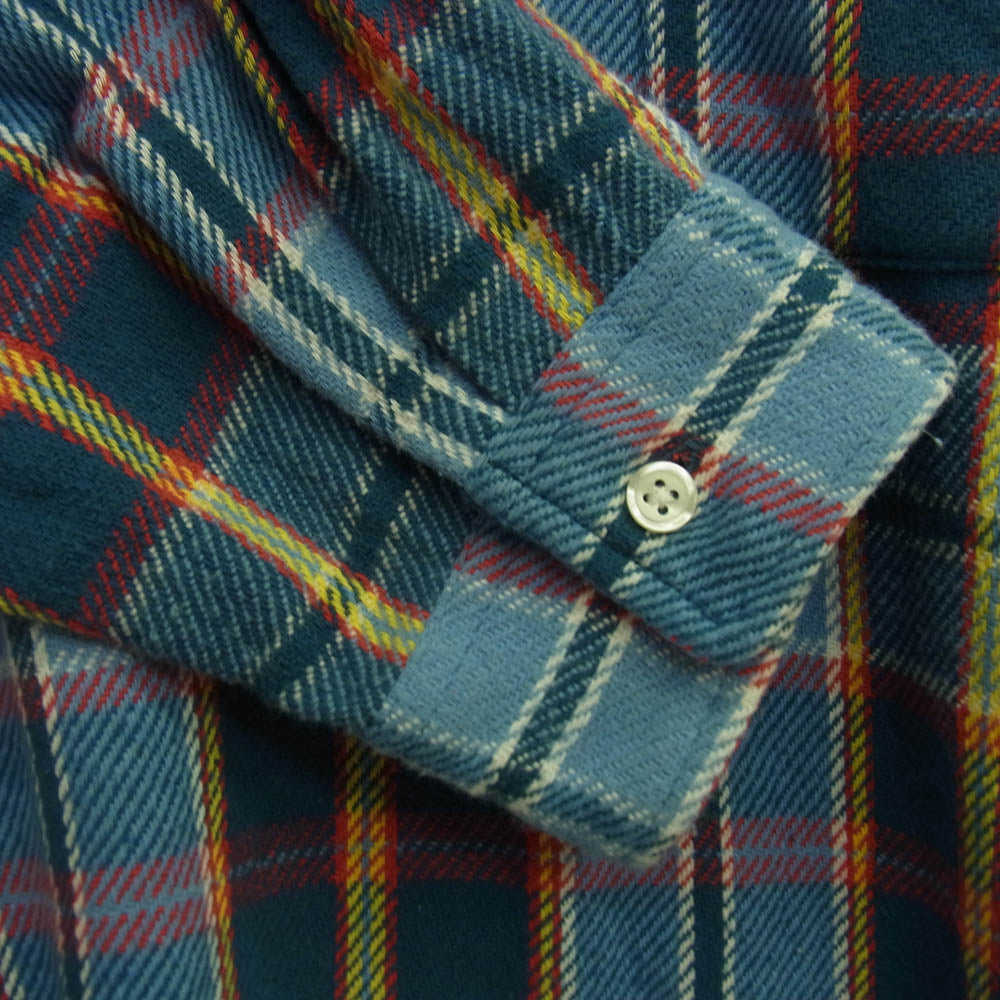 Supreme シュプリーム 23SS Pullover Plaid Flannel Shirt プルオーバー プレイド フランネル シャツ ライトブルー系 L【美品】【中古】