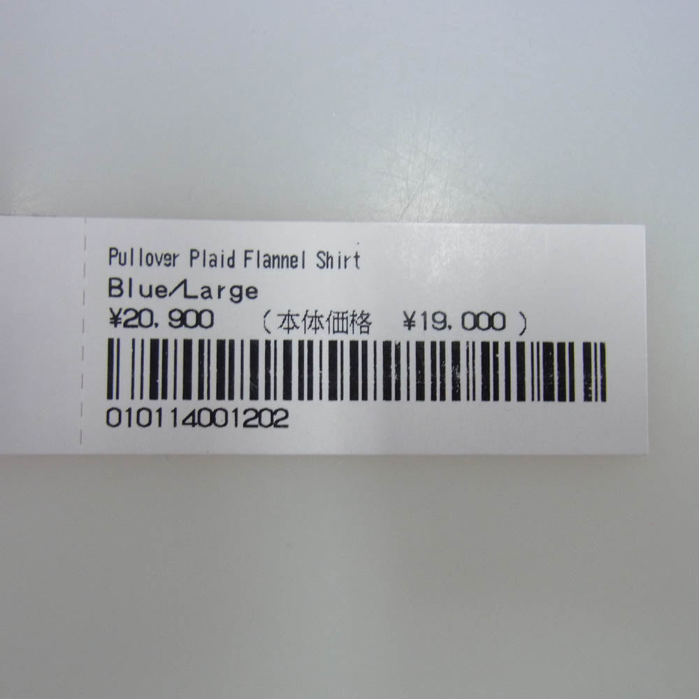 Supreme シュプリーム 23SS Pullover Plaid Flannel Shirt プルオーバー プレイド フランネル シャツ ライトブルー系 L【美品】【中古】