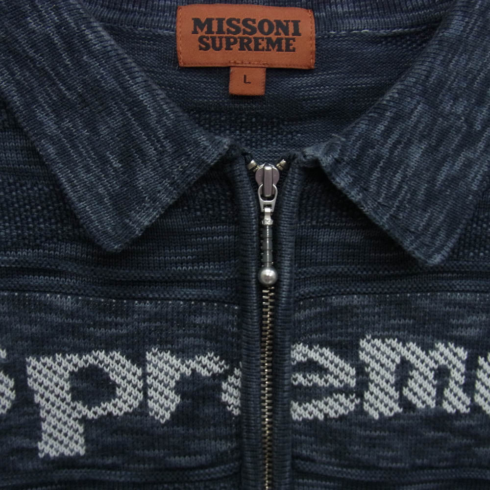 Supreme シュプリーム 21AW Missoni Zip L/S Polo ミッソーニ ジップ 長袖 ポロシャツ ブラック系 L【美品】【中古】