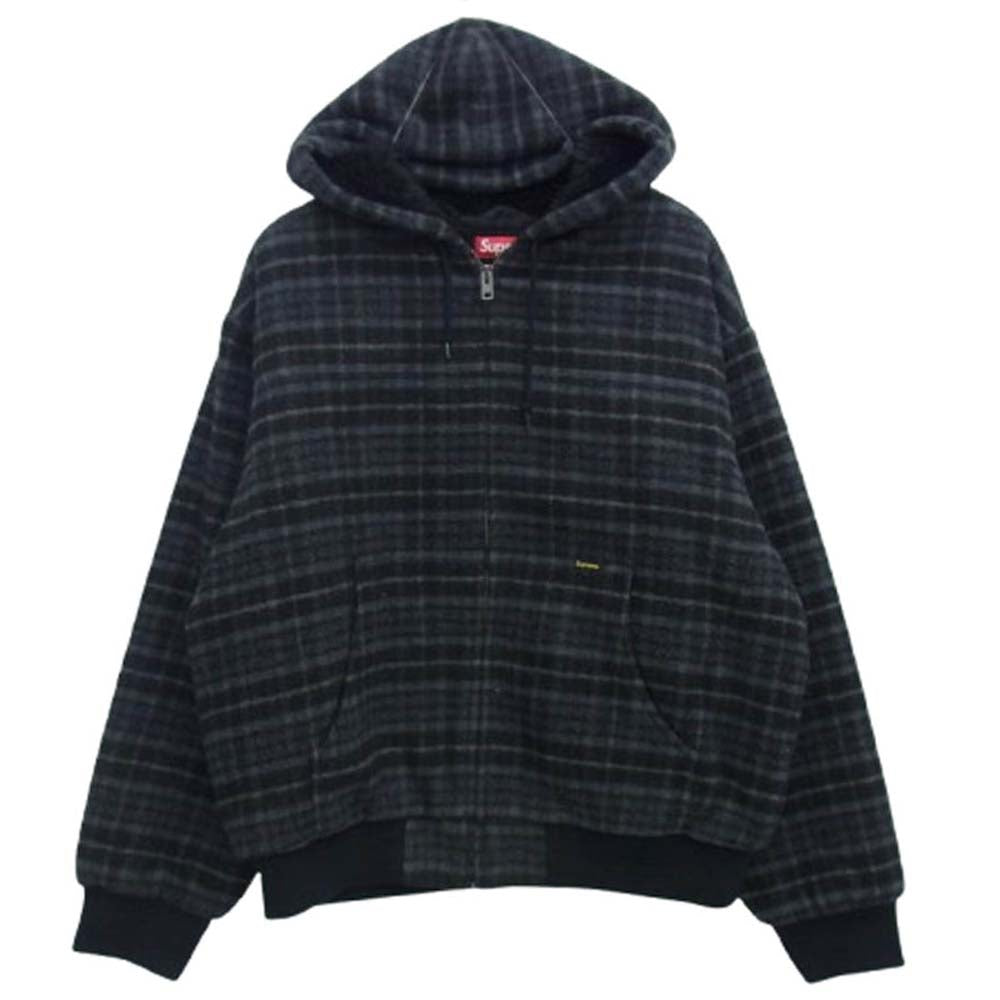 Supreme シュプリーム 23AW Plaid Wool Hooded Work Jacket プラッド ウール フーディー ワーク ジャケット グレー系 L【美品】【中古】