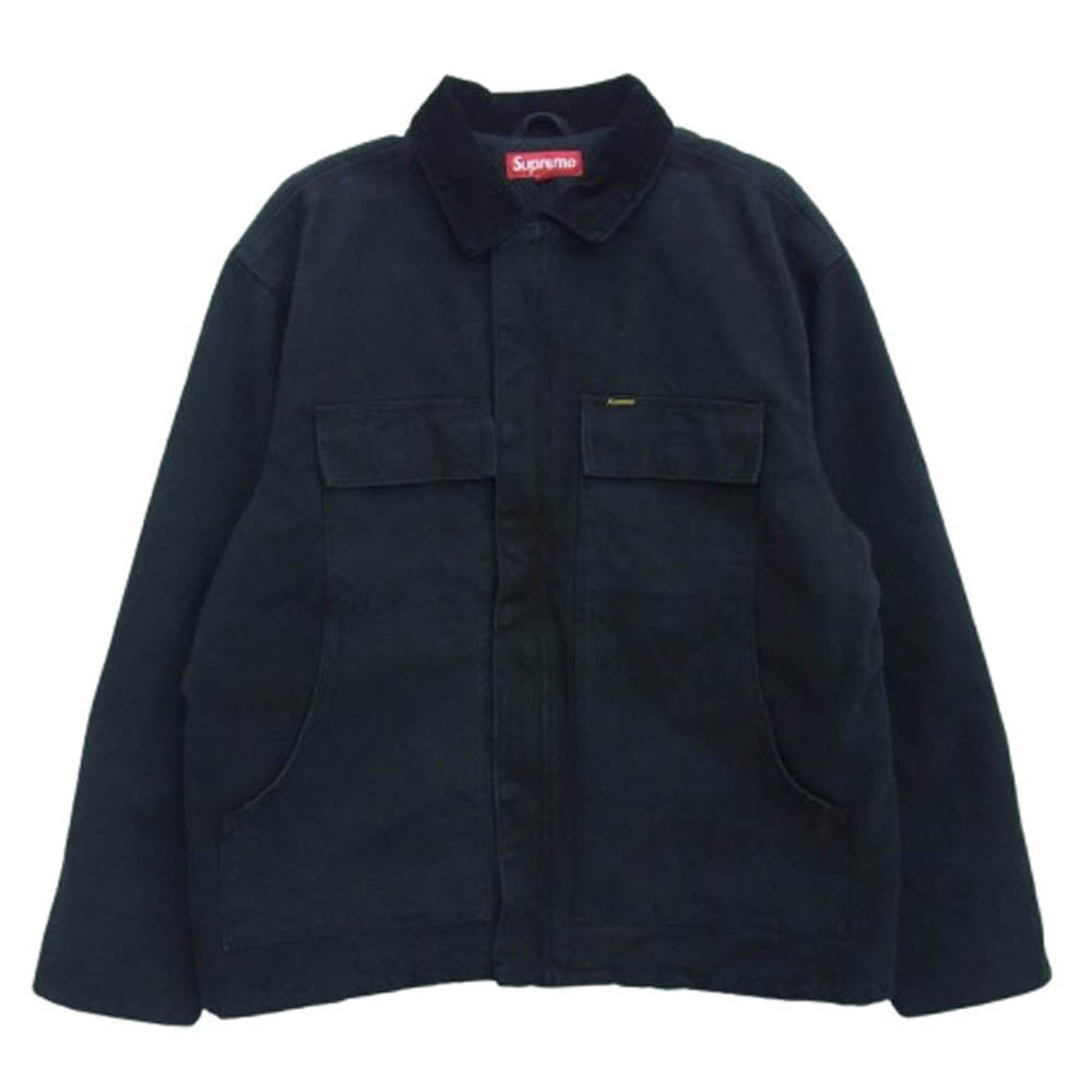 Supreme シュプリーム 25SS OLD ENGLISH CANVAS WORK JACKET オールド イングリッシュ キャンバス ワークジャケット ブラック系 L【美品】【中古】