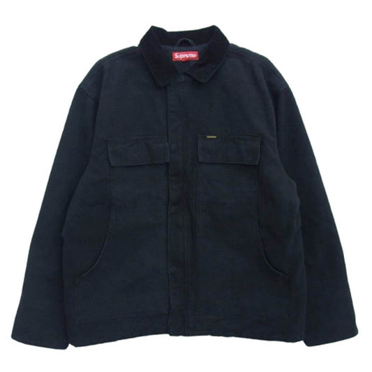 Supreme シュプリーム 25SS OLD ENGLISH CANVAS WORK JACKET オールド イングリッシュ キャンバス ワークジャケット ブラック系 L【美品】【中古】