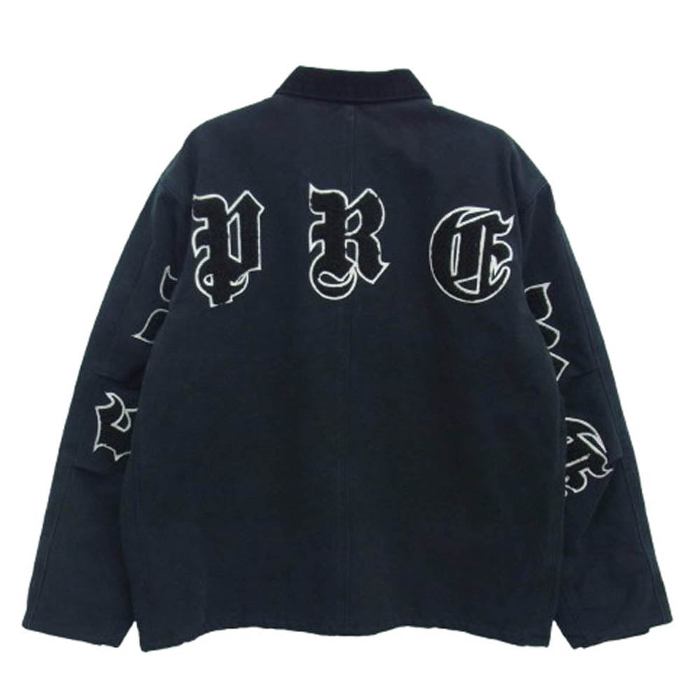 Supreme シュプリーム 25SS OLD ENGLISH CANVAS WORK JACKET オールド イングリッシュ キャンバス ワークジャケット ブラック系 L【美品】【中古】
