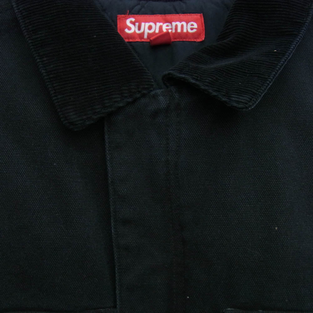 Supreme シュプリーム 25SS OLD ENGLISH CANVAS WORK JACKET オールド イングリッシュ キャンバス ワークジャケット ブラック系 L【美品】【中古】