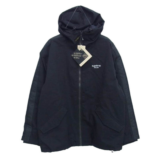 Supreme シュプリーム 25SS GORE-TEX Stripe Hooded Jacket ゴアテックス ストライプ フーデッド ジャケット ブラック系 L【極上美品】【中古】