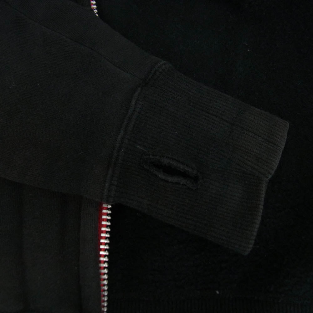 SKULL FLIGHT スカルフライト 00s ROCK IS LIFE Riders Zip Sweat サイドレースアップ ライダース ジップ スウェット ブラック系 S【中古】