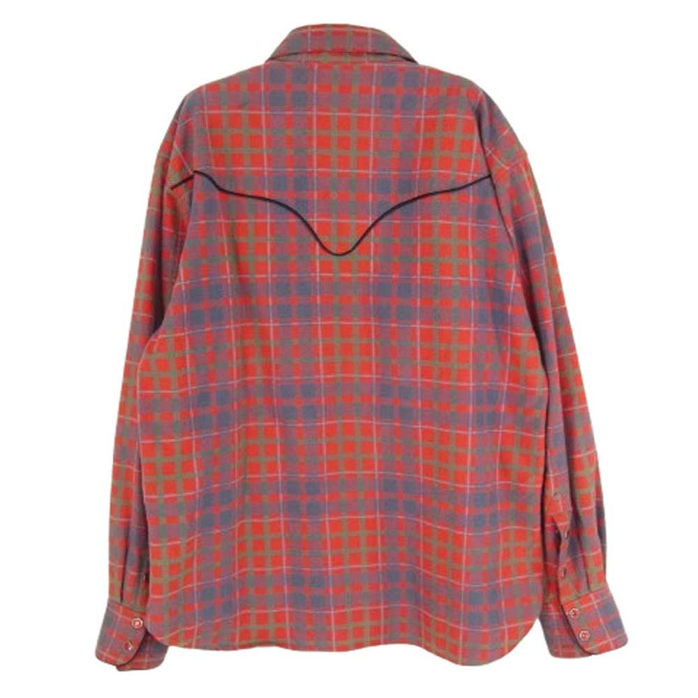 UNDERCOVER アンダーカバー M290 UNDERCOVER ISM DAVF期 ウェスタン チェック 長袖 シャツ レッド系 M【中古】