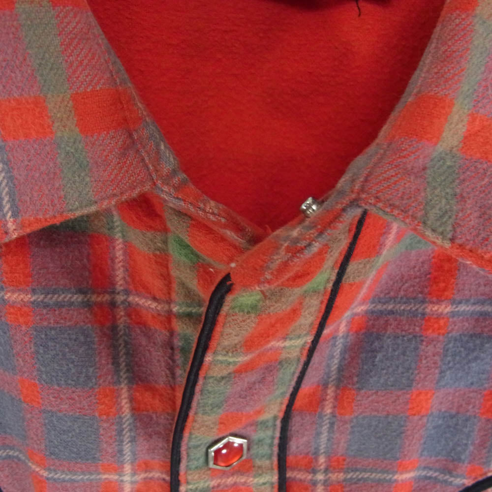 UNDERCOVER アンダーカバー M290 UNDERCOVER ISM DAVF期 ウェスタン チェック 長袖 シャツ レッド系 M【中古】