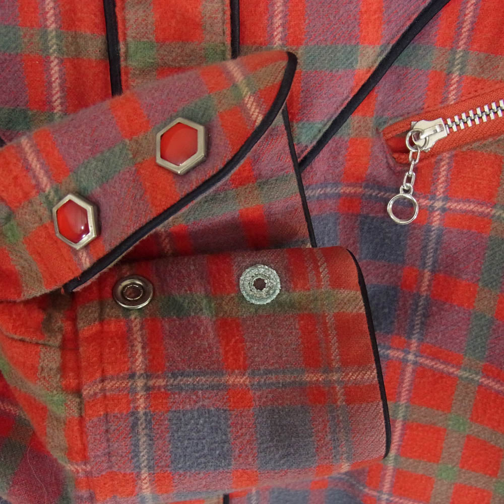 UNDERCOVER アンダーカバー M290 UNDERCOVER ISM DAVF期 ウェスタン チェック 長袖 シャツ レッド系 M【中古】