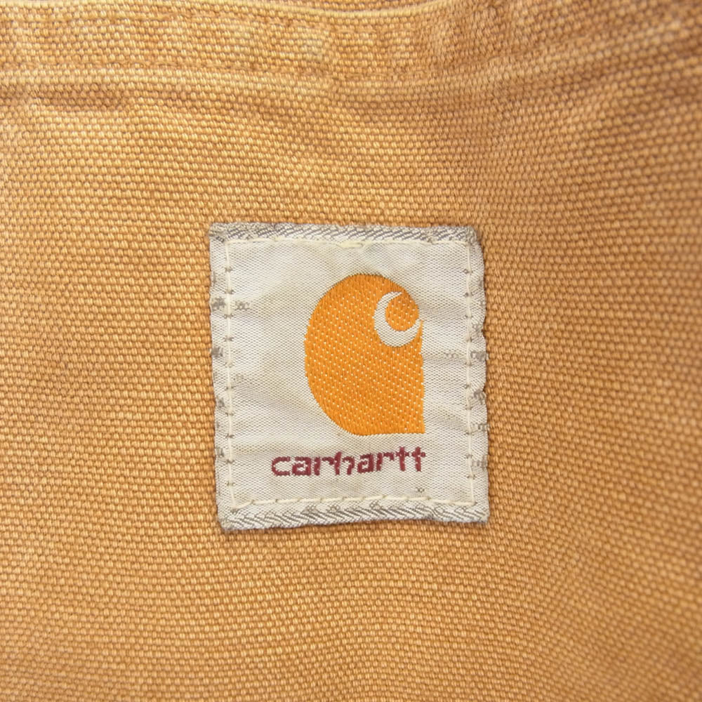 Carhartt カーハート 90s USA製 襟コーデュロイ ダック生地 裏地ブランケット ライナー付 ミシガン チョアコート カバーオール ワークジャケット ブラウン系 サイズ表記無【中古】