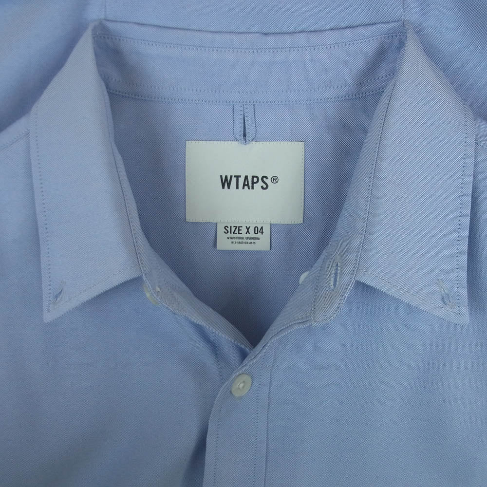 WTAPS ダブルタップス 24SS 241TQDT-SHM02 BD 02 LS POLY. OXFORD. COOLMAX オックスフォード ボタンダウン クールマックス 長袖 シャツ ブルー系 04【美品】【中古】