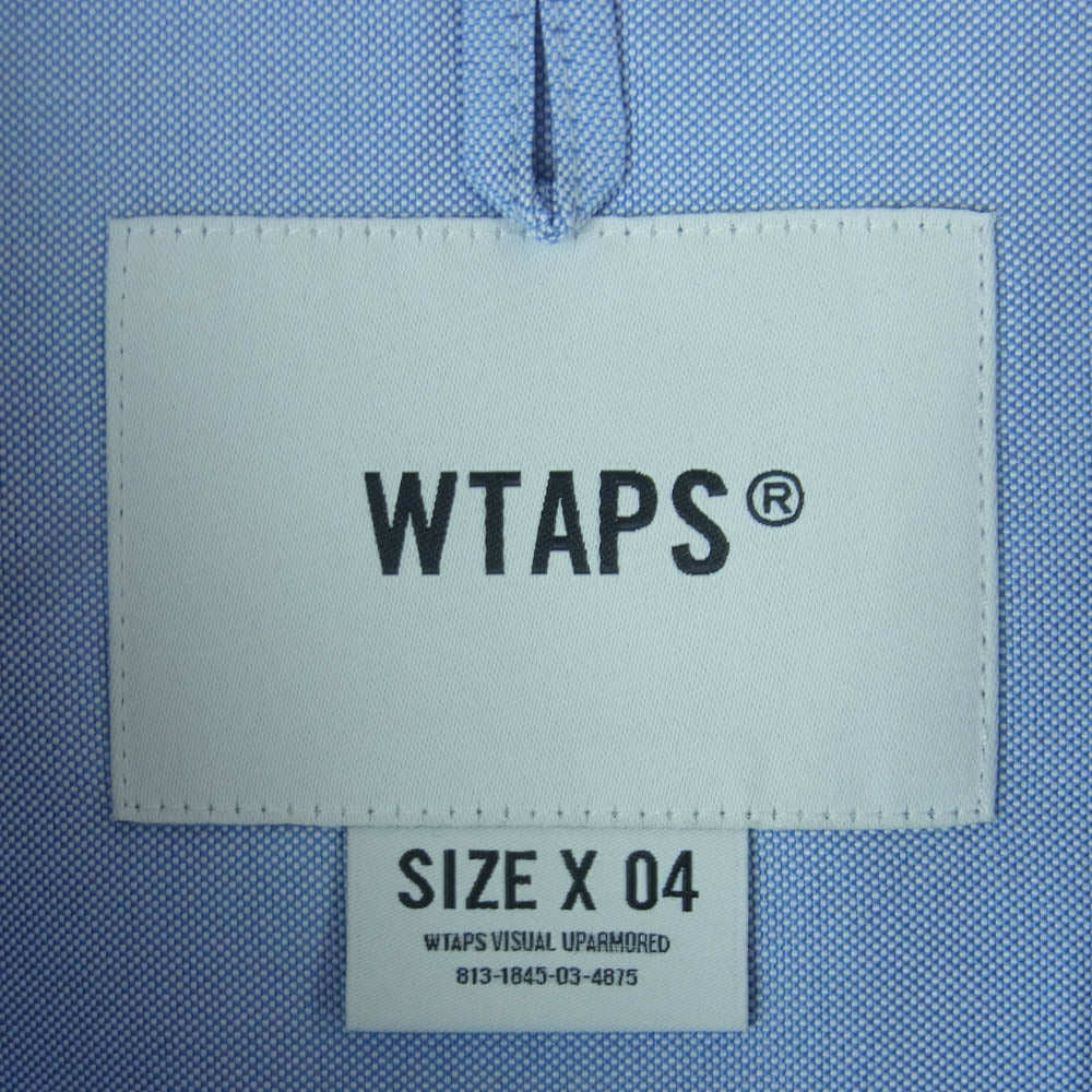 WTAPS ダブルタップス 24SS 241TQDT-SHM02 BD 02 LS POLY. OXFORD. COOLMAX オックスフォード ボタンダウン クールマックス 長袖 シャツ ブルー系 04【美品】【中古】