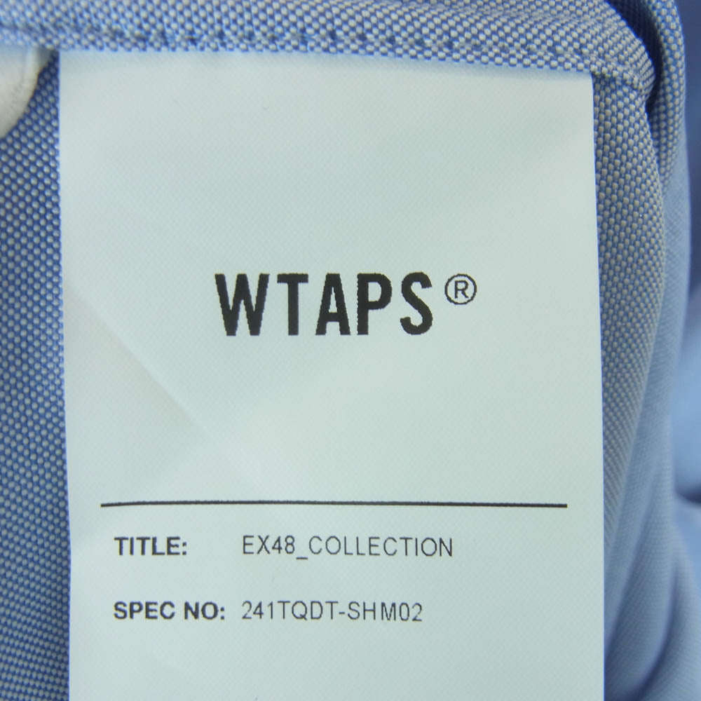 WTAPS ダブルタップス 24SS 241TQDT-SHM02 BD 02 LS POLY. OXFORD. COOLMAX オックスフォード ボタンダウン クールマックス 長袖 シャツ ブルー系 04【美品】【中古】