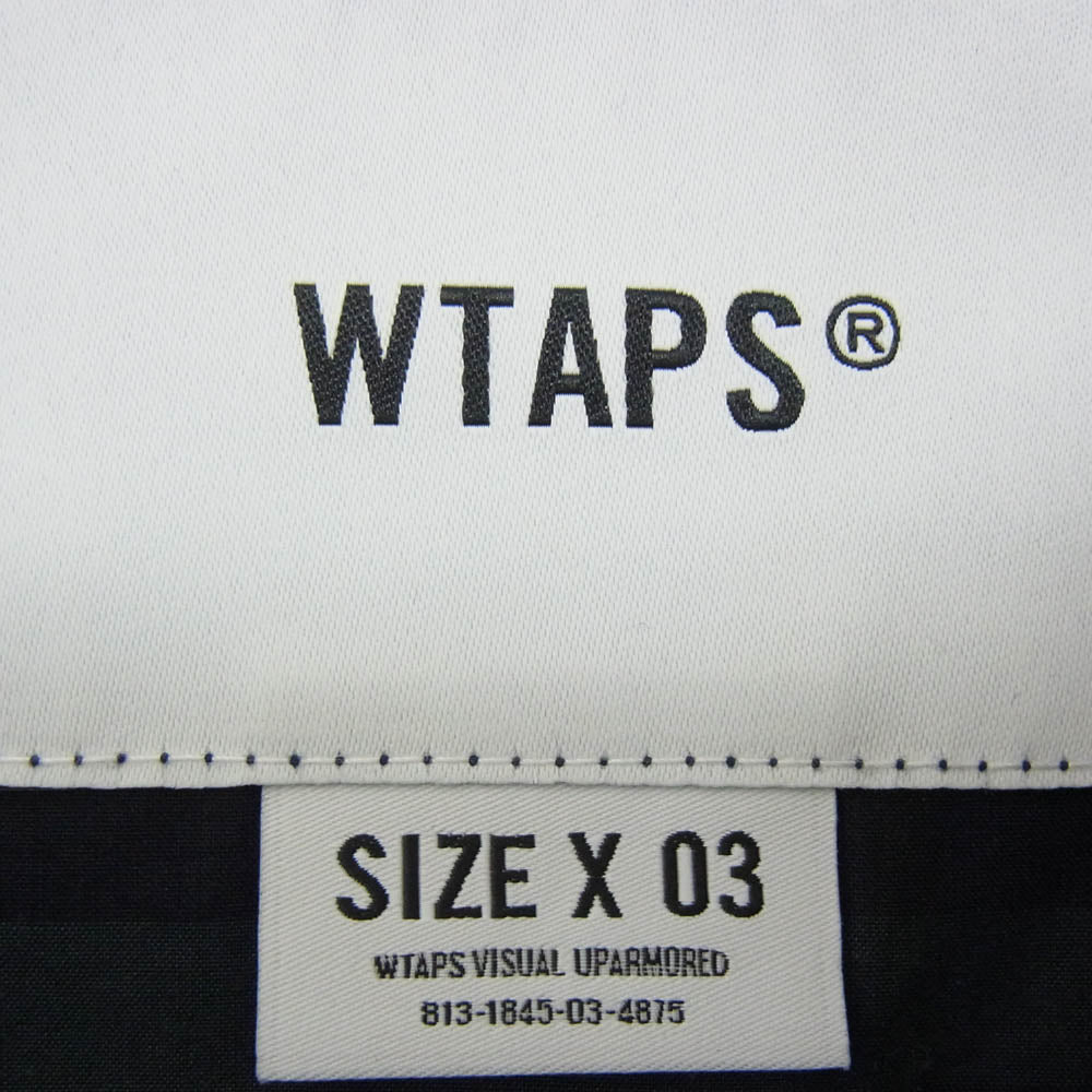 WTAPS ダブルタップス 24SS 241CWDT-SHM04 TXT 01 / LS / Cotton. Broadcloth. Textile コットンブロードクロス テキスタイル チェック 長袖 シャツ 03 ネイビー系 3【美品】【中古】