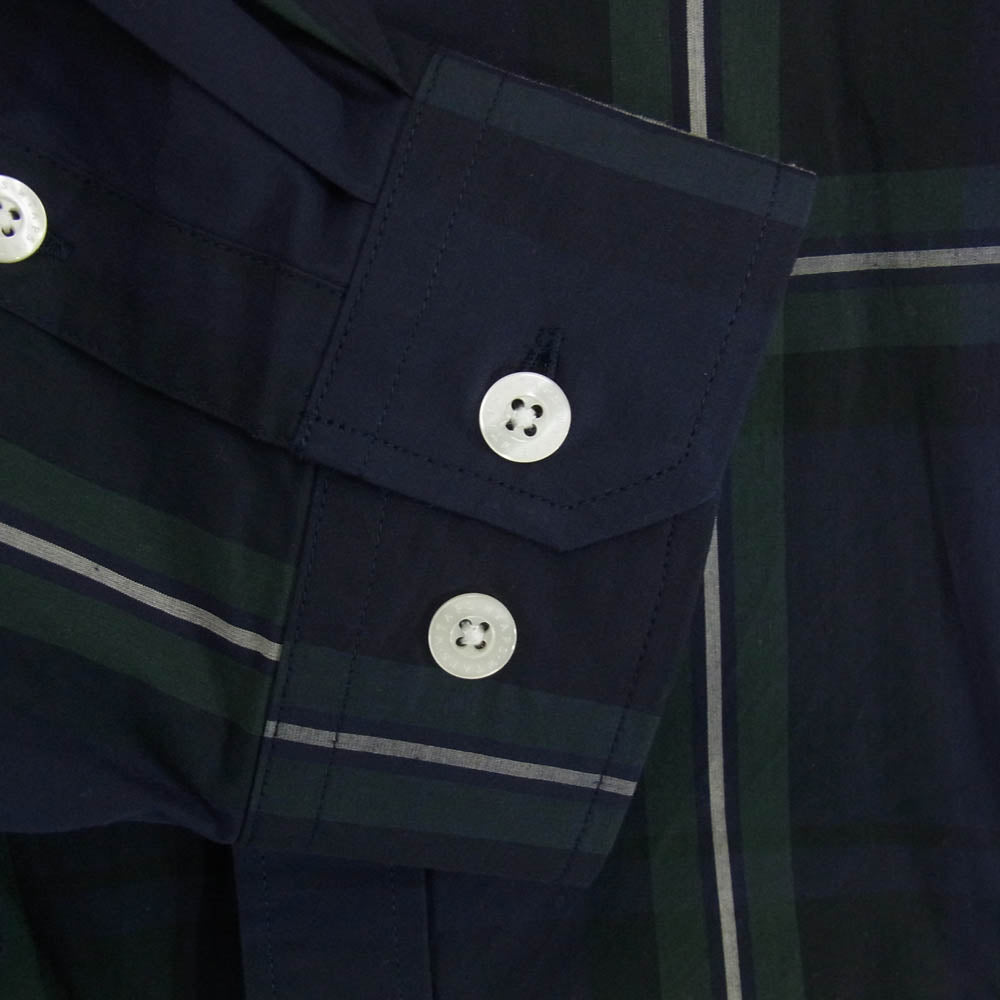 WTAPS ダブルタップス 24SS 241CWDT-SHM04 TXT 01 / LS / Cotton. Broadcloth. Textile コットンブロードクロス テキスタイル チェック 長袖 シャツ 03 ネイビー系 3【美品】【中古】