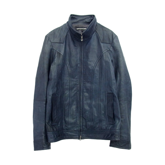 5351プールオム 0240090002 ラムレザー ジップアップ ジャケット ネイビー系 2【中古】