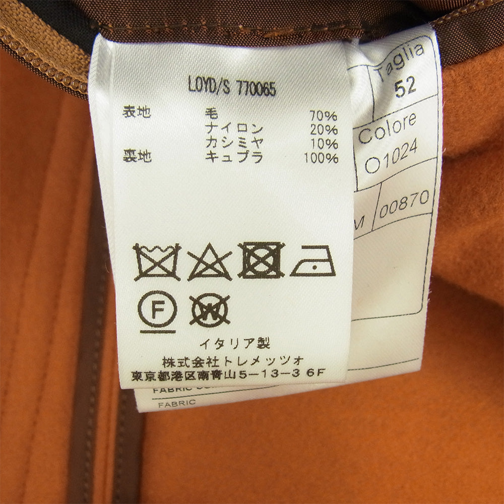 タリアトーレ イタリア製 LOYD ロイド カシミア混ウール チェスターコート オレンジ系 52【中古】