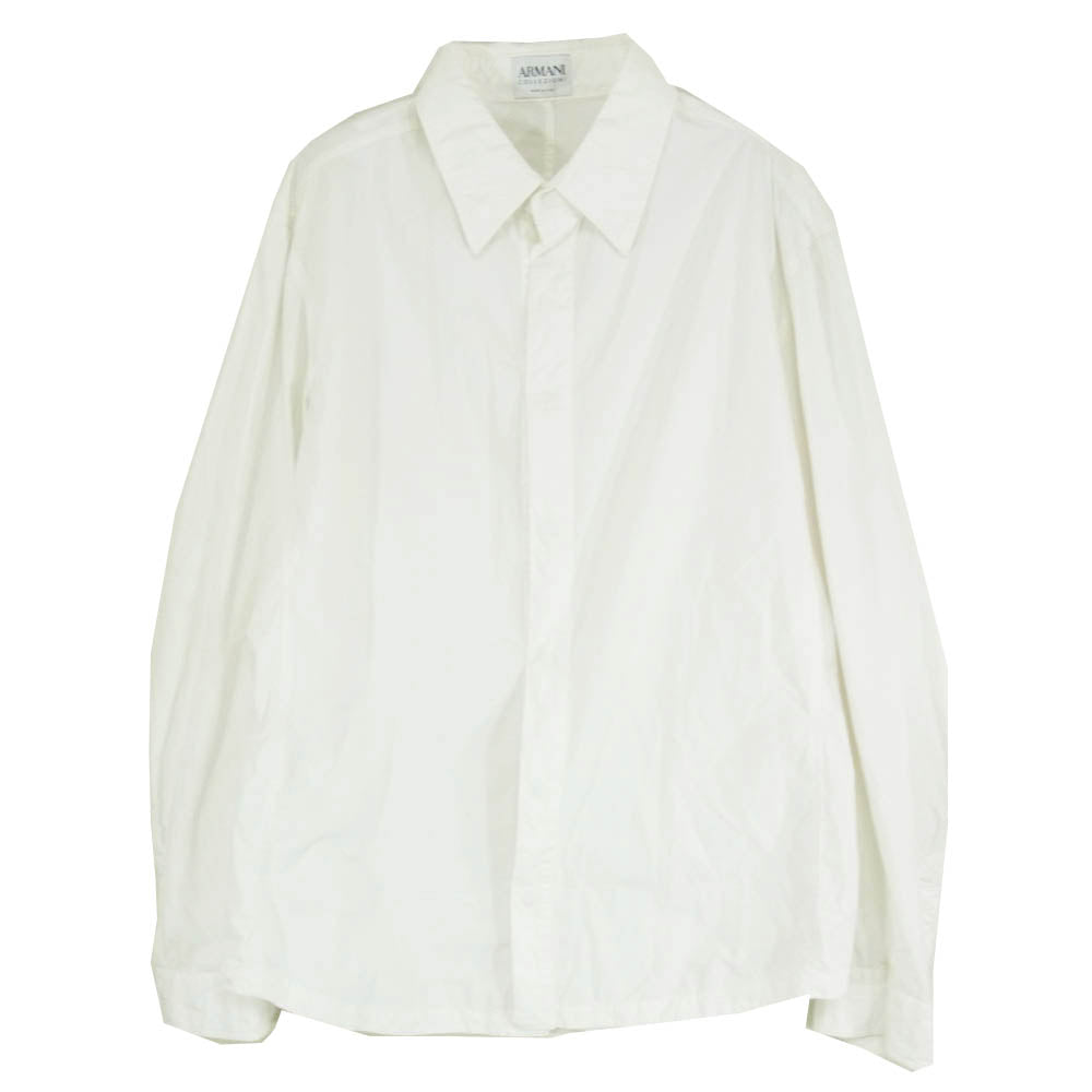 ARMANI COLLEZIONI アルマーニコレッツォーニ 比翼 スナップ ボタン 長袖 シャツ ホワイト系 52【中古】