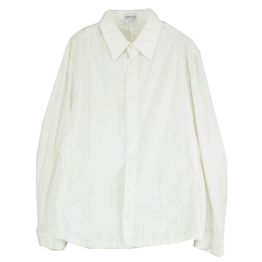 ARMANI COLLEZIONI アルマーニコレッツォーニ 比翼 スナップ ボタン 長袖 シャツ ホワイト系 52【中古】
