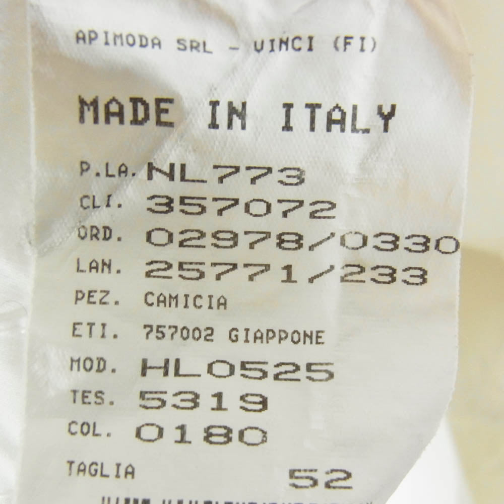 ARMANI COLLEZIONI アルマーニコレッツォーニ 比翼 スナップ ボタン 長袖 シャツ ホワイト系 52【中古】