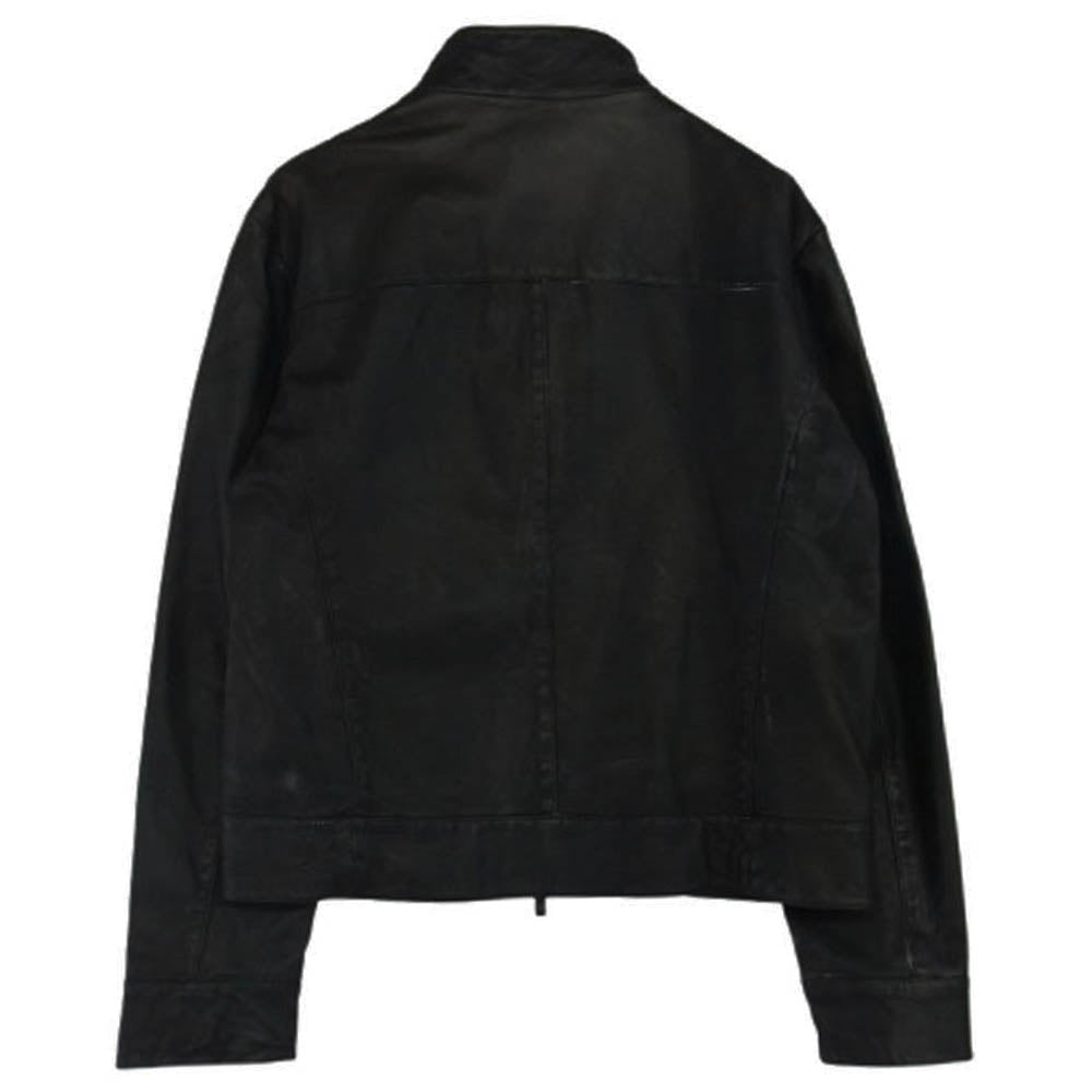 ARMANI COLLEZIONI アルマーニコレッツォーニ ダブル ジップ レザー ジャケット ブラック系 L【中古】