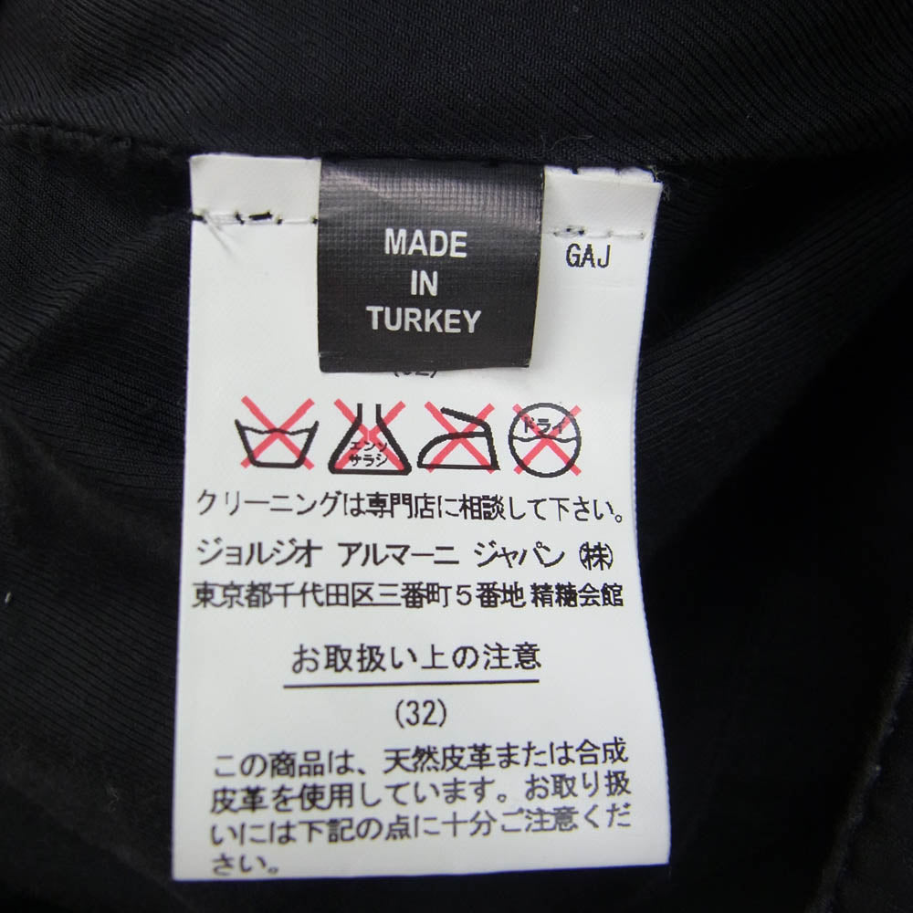 ARMANI COLLEZIONI アルマーニコレッツォーニ ダブル ジップ レザー ジャケット ブラック系 L【中古】