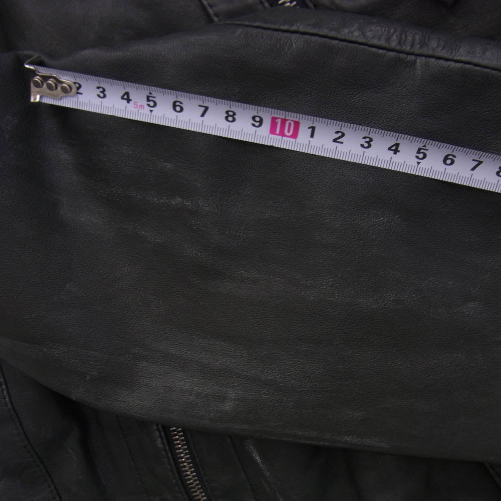 ARMANI COLLEZIONI アルマーニコレッツォーニ ダブル ジップ レザー ジャケット ブラック系 L【中古】