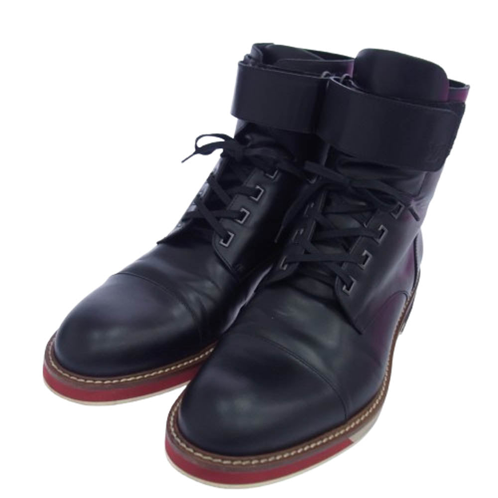 LOUIS VUITTON ルイ・ヴィトン レザー ショート ロゴ ブーツ ブラック系 8.5【中古】