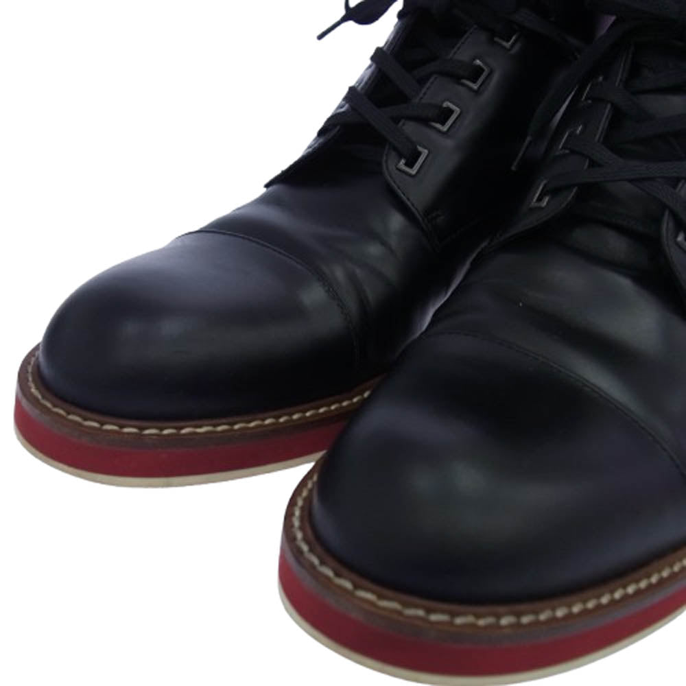 LOUIS VUITTON ルイ・ヴィトン レザー ショート ロゴ ブーツ ブラック系 8.5【中古】