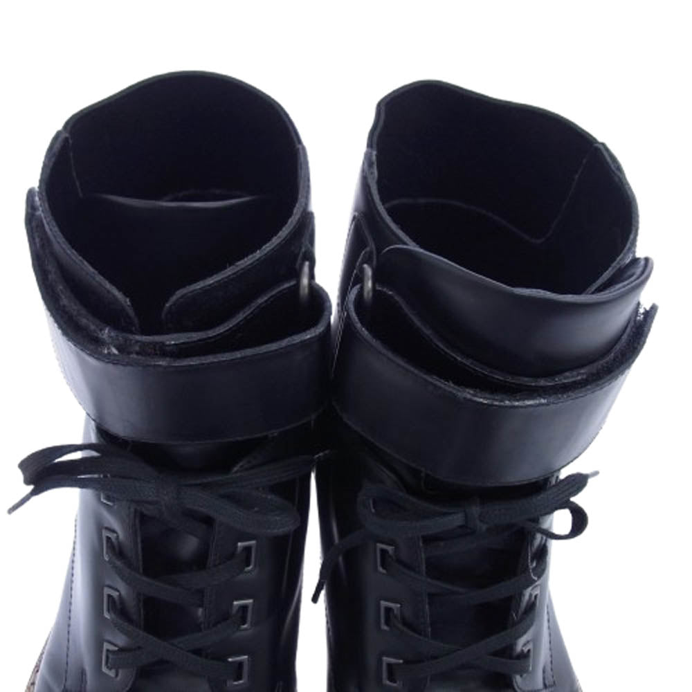 LOUIS VUITTON ルイ・ヴィトン レザー ショート ロゴ ブーツ ブラック系 8.5【中古】