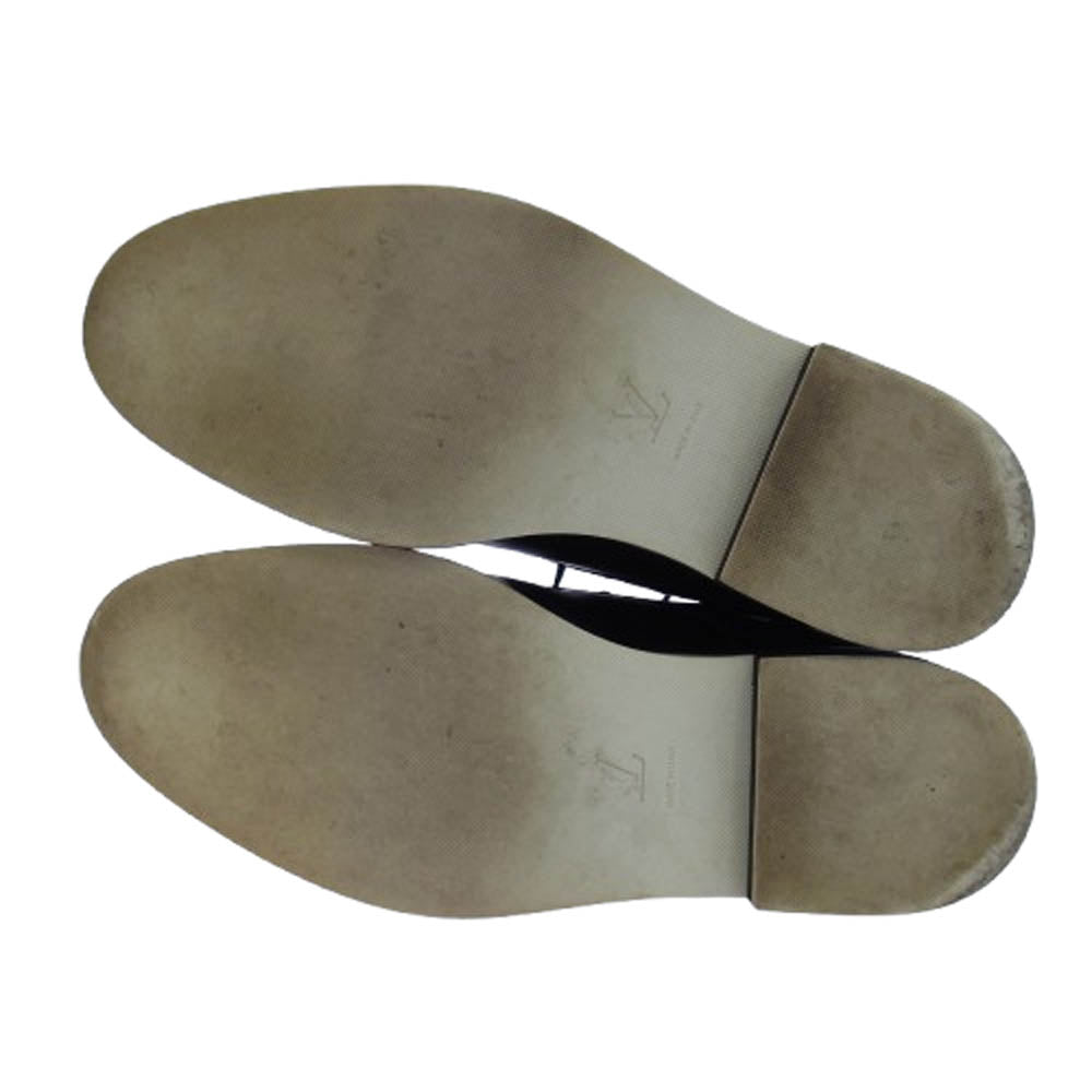 LOUIS VUITTON ルイ・ヴィトン レザー ショート ロゴ ブーツ ブラック系 8.5【中古】