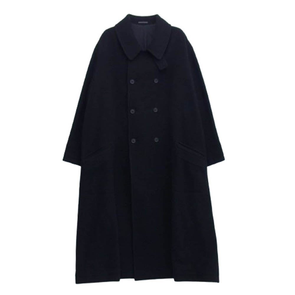 Yohji Yamamoto POUR HOMME ヨウジヤマモトプールオム 21AW HX-C11-119 ダブルブレスト ベルテッド ウール ロング コート ブラック系 3【美品】【中古】