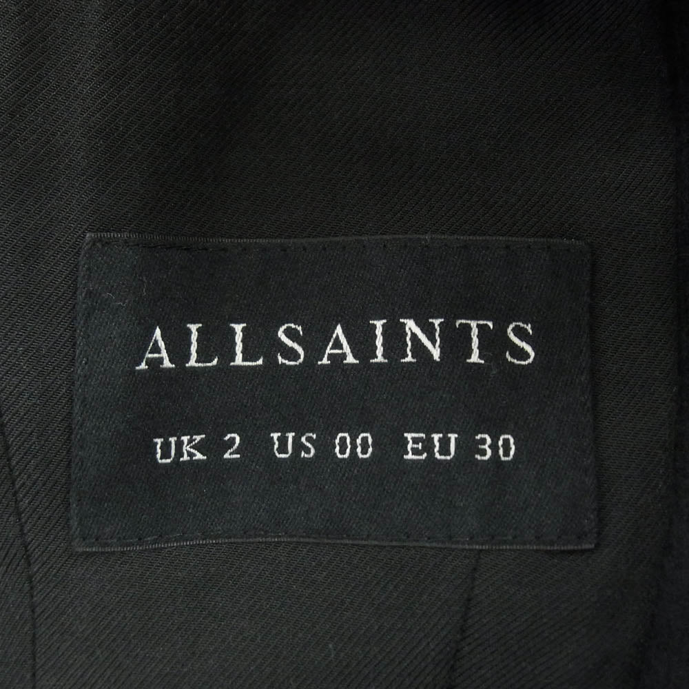 ALLSAINTS オールセインツ 比翼 エポレット付き ウール チェスター ロング コート ネイビー系 155/76A【中古】