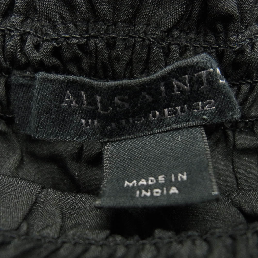 ALLSAINTS オールセインツ フラワー総柄 レーヨン ロング ドレス ワンピース ブラック系 UK 4【中古】