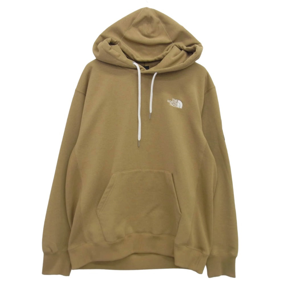 THE NORTH FACE ノースフェイス NT62338 Square Logo Hoodie スクエアロゴフーディ パーカー ベージュ系 XXL【中古】