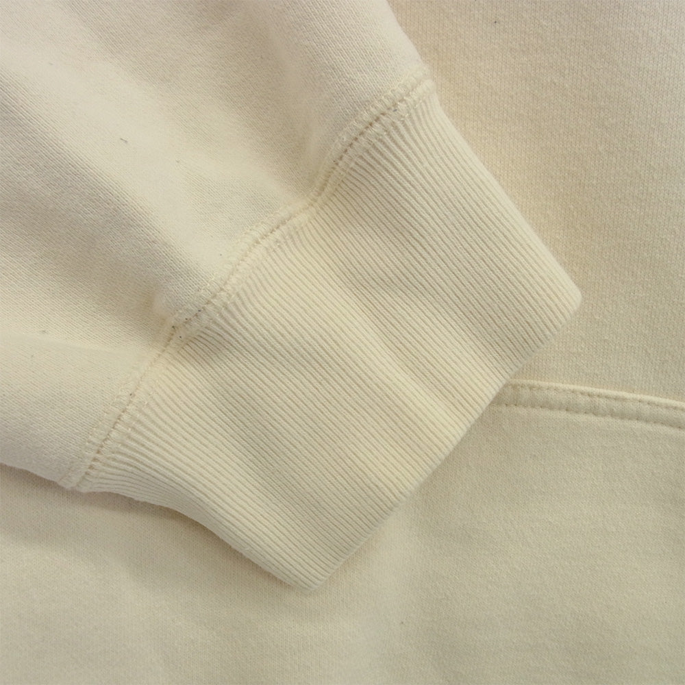 BlackEyePatch ブラックアイパッチ 取扱注意 刺繍 LABEL HOODIE SWEATSHIRT プルオーバー スウェット パーカー フーディ ベージュ ホワイト系 L【中古】