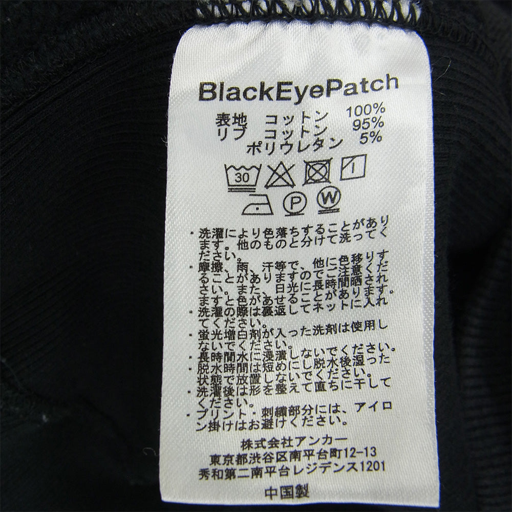 BlackEyePatch ブラックアイパッチ 取扱注意 刺繍 LABEL HOODIE BlackEyePatch ブラックアイパッチ 取扱注意 刺繍 LABEL HOODIE