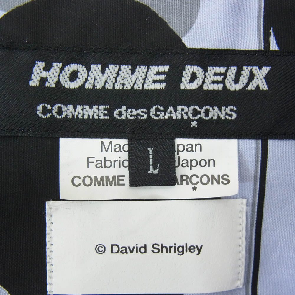 COMME des GARCONS HOMME DEUX コムデギャルソンオムドゥ AD2021 DH-B032 David Shrigley デヴィッド・シュリグリー 総柄 シャツ パープル系 L【中古】
