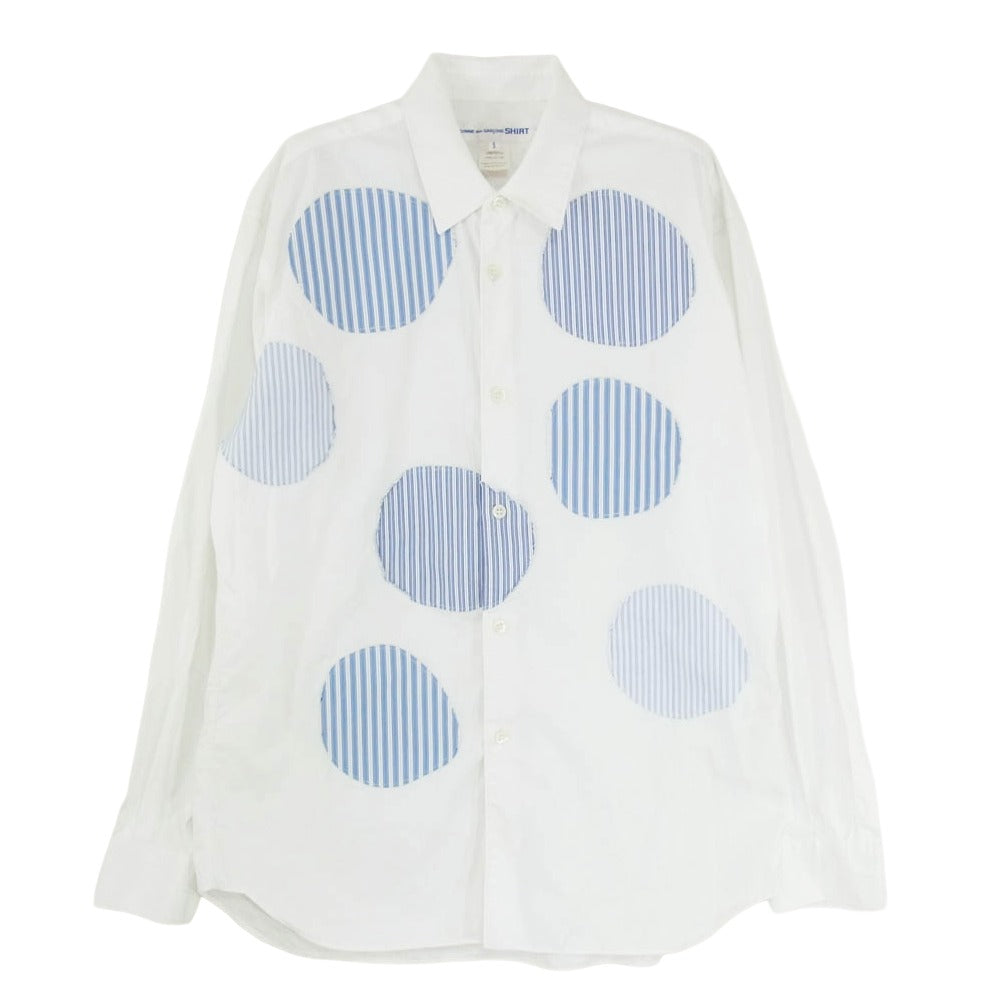 COMME des GARCONS コムデギャルソン S26027 COMME des GARCONS SHIRT パッチワーク シャツ ホワイト系 S【中古】