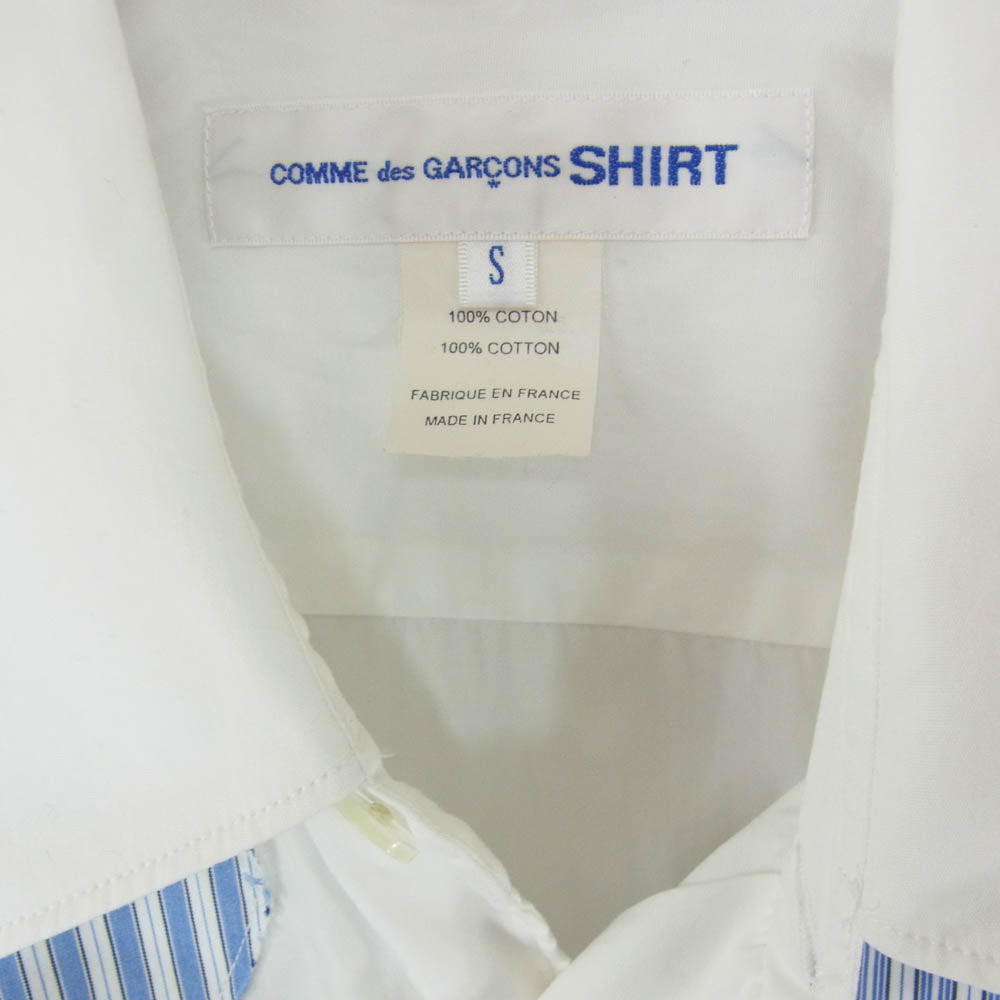 COMME des GARCONS コムデギャルソン S26027 COMME des GARCONS SHIRT パッチワーク シャツ ホワイト系 S【中古】