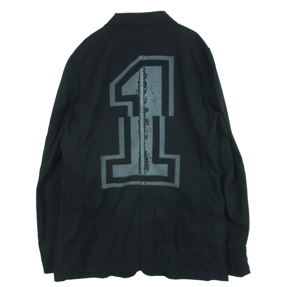 BLACK COMME des GARCONS ブラックコムデギャルソン 1H-J017 再構築ブレザー ストライプ バックプリント ジャケット ブラック系 XXL【中古】