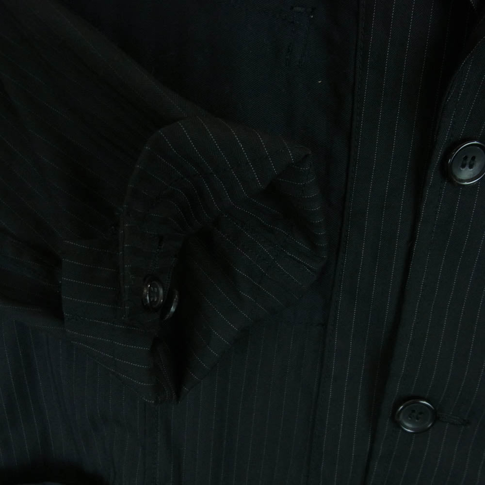 BLACK COMME des GARCONS ブラックコムデギャルソン 1H-J017 再構築ブレザー ストライプ バックプリント ジャケット ブラック系 XXL【中古】