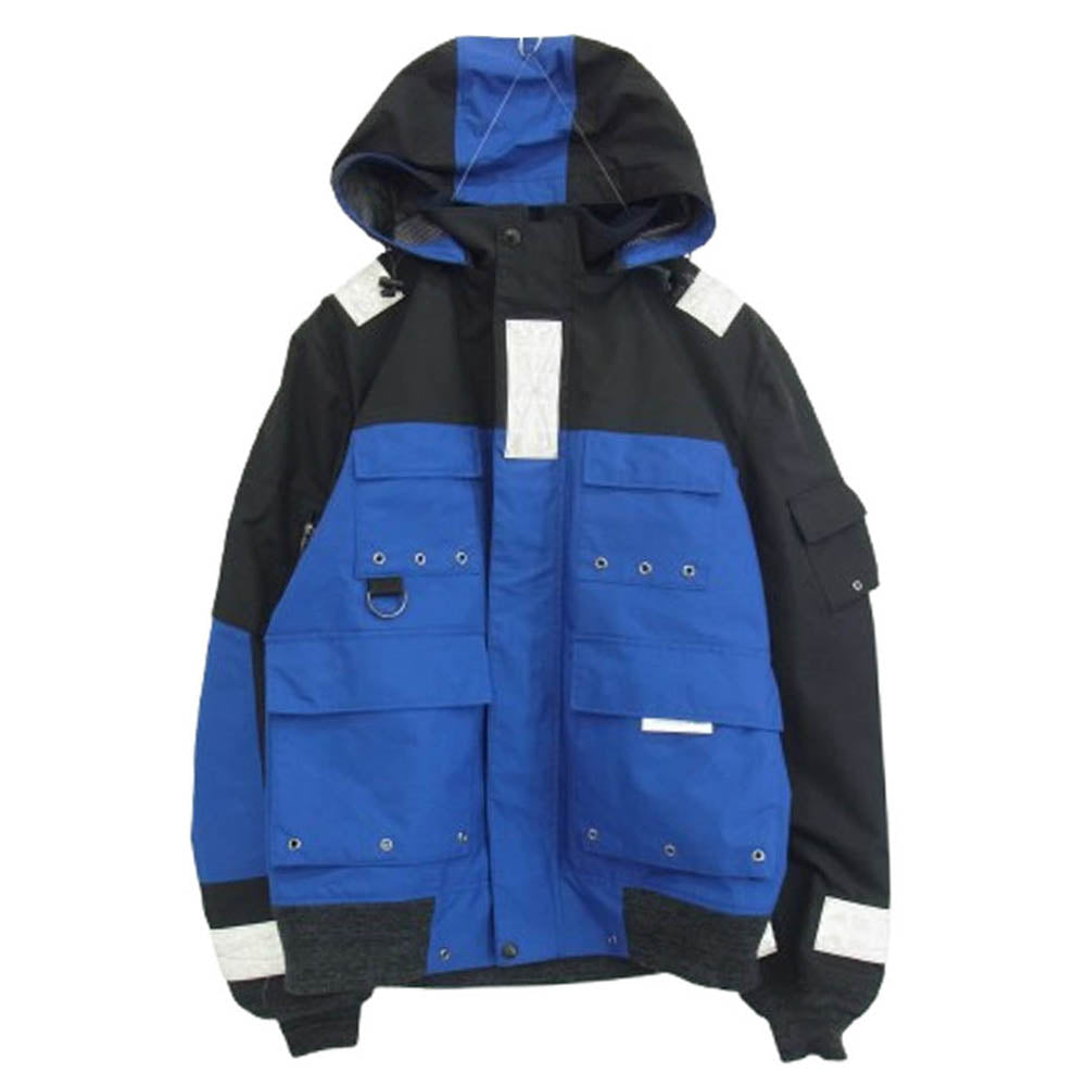 JUNYA WATANABE COMME des GARCONS MAN ジュンヤワタナベコムデギャルソンマン AD2018 WB-J013 リフレクター フーデットジャケット マウンテンジャケット ブラック系 ブルー系 L【中古】
